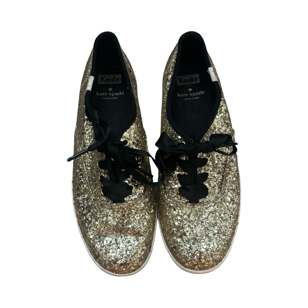 kate spade New York Gold Glitter Ribbon Sneaker - Women's - Picture 5 of 8